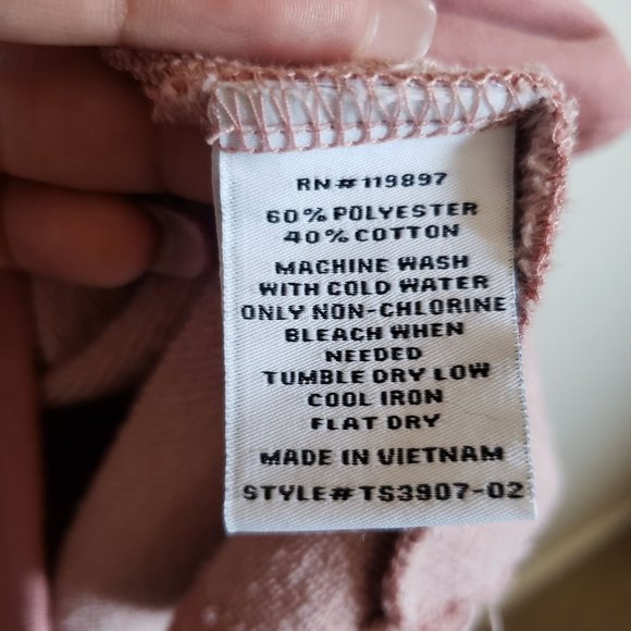 Lucky Brand Puff Sleeve Cropped Sweatshirt Blush Pink Size Women's Medium - Picture 5 of 5